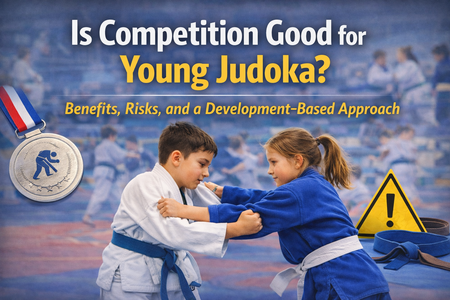 young judoka competing in judo match illustrating benefits and risks of competition for youth athletes